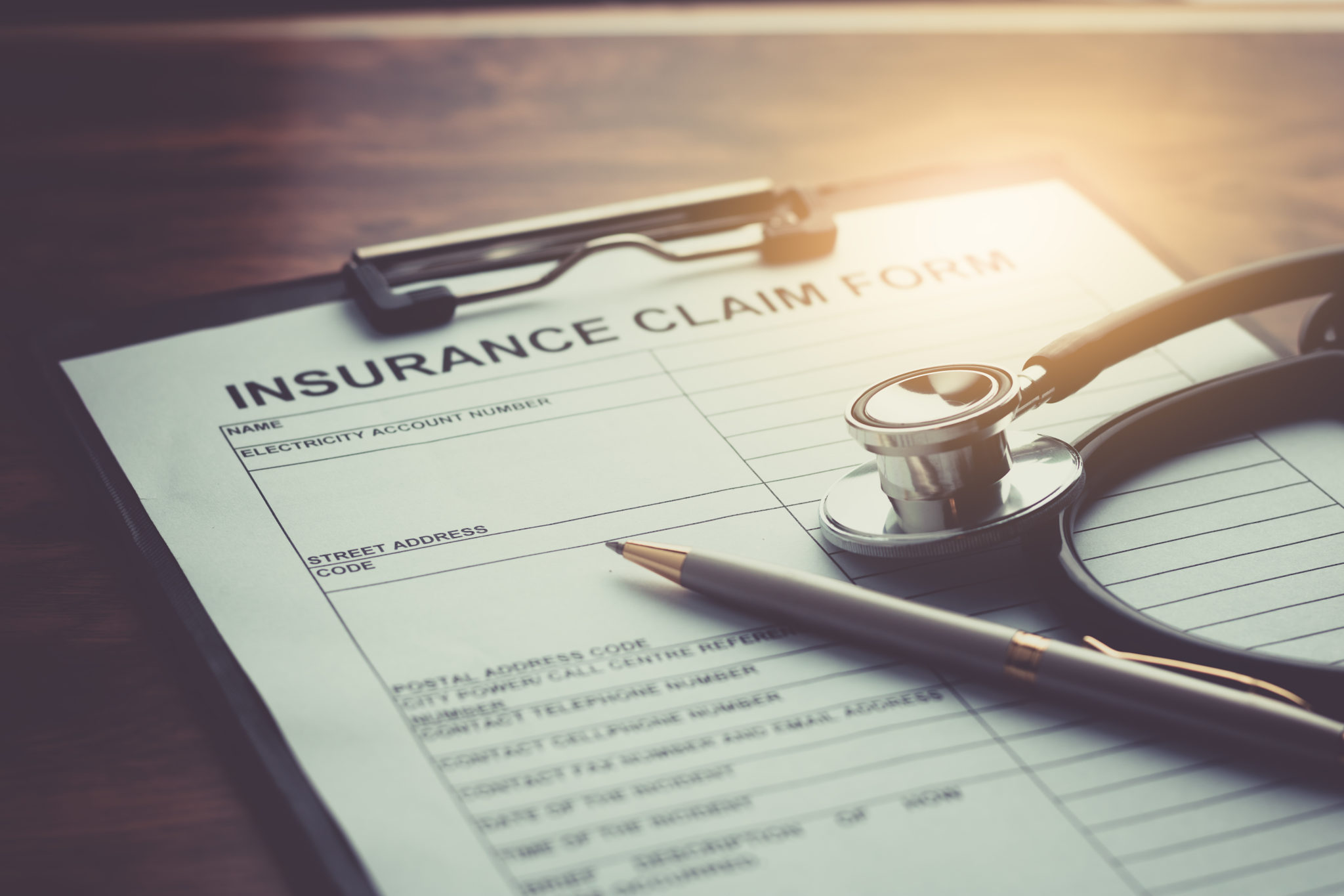 health insurance claim form for a workplace injury